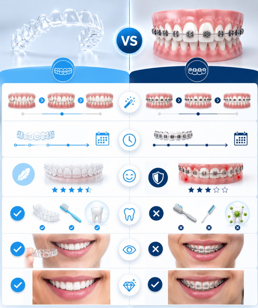 Clear Aligners vs Braces in chennai